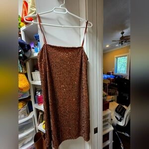 Sparkling Brown Sequin Dress